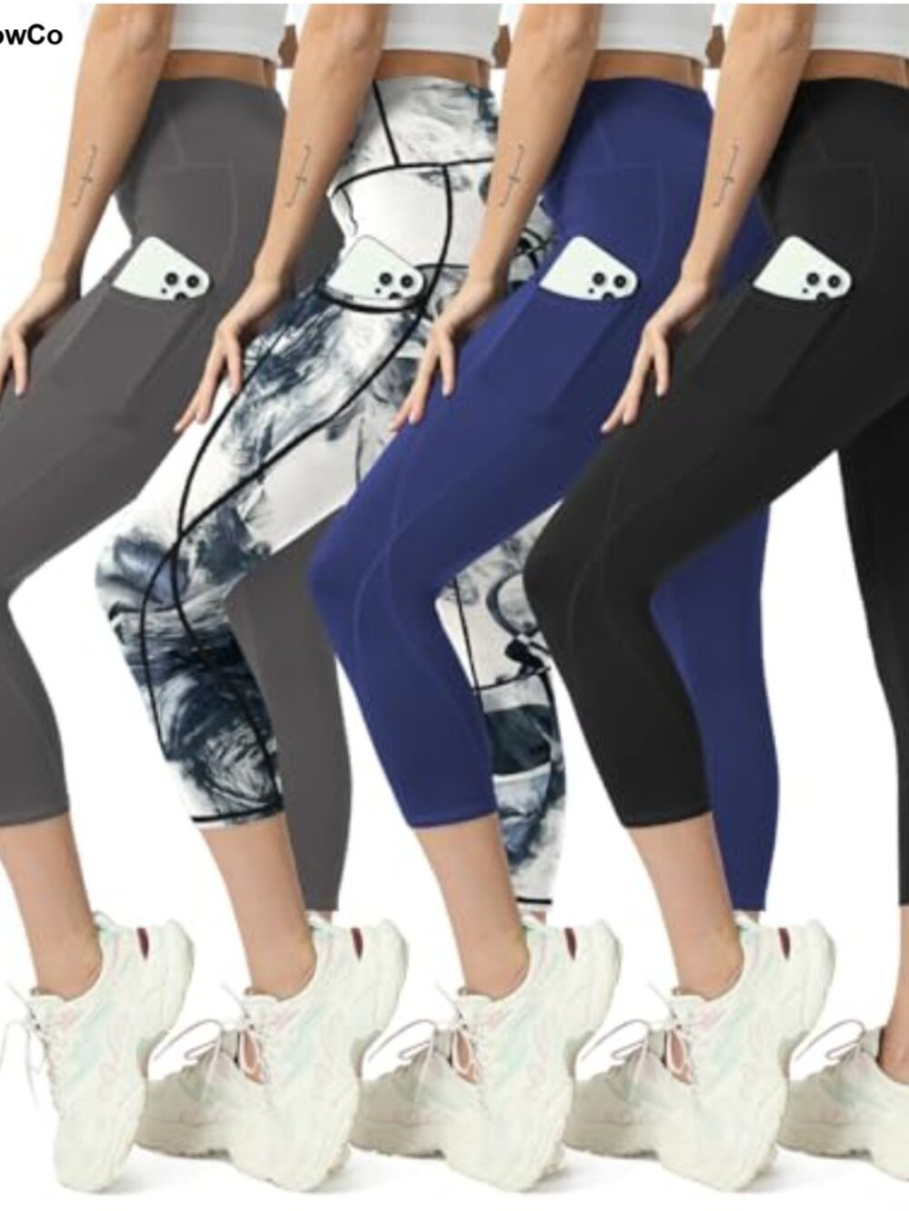 Capri Leggings for Women with Pockets High Waisted Yoga Pants